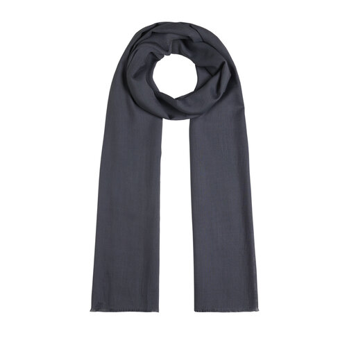 Dark Charcoal Plain Cotton Silk Scarf