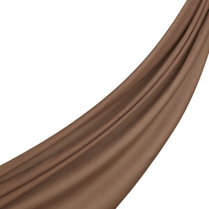 Dark Mink Plain Cotton Silk Scarf - Thumbnail