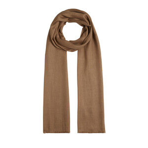 Dark Mink Plain Cotton Silk Scarf - Thumbnail