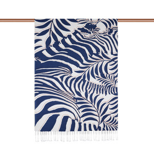 ipekevi - Dark Navy Palm Springs Print Silk Scarf (1)