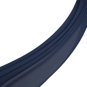 Denim Blue Plain Cotton Scarf - Thumbnail