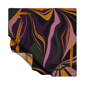 Dry Rose Purple Tundra Twill Silk Scarf - Thumbnail