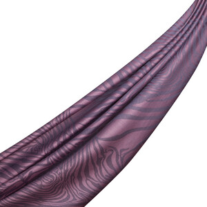 Dry Rose Zebra Print Cotton Silk Scarf - Thumbnail