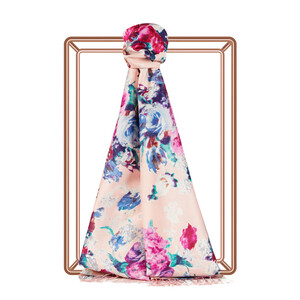 Dusty Pink Garden Spirit Print Silk Scarf - Thumbnail