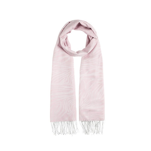 Dusty Pink Zebra Print Cotton Silk Scarf