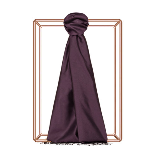 Eggplant Purple Plain Silk Scarf