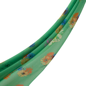 Emerald Single Bloom Cotton Scarf - Thumbnail