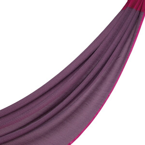 Fig Purple Fuchsia Bordered Wool Silk Scarf - Thumbnail