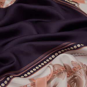 Fig Purple Jevelry Box Twill Silk Scarf - Thumbnail