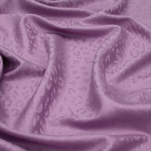 Fig Purple Leopard Jacquard Silk Scarf - Thumbnail