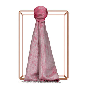  Fuchsia Glory Silvery Silk Scarf - Thumbnail