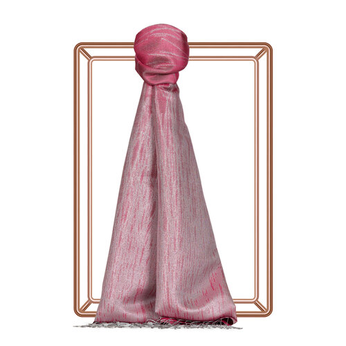  Fuchsia Glory Silvery Silk Scarf