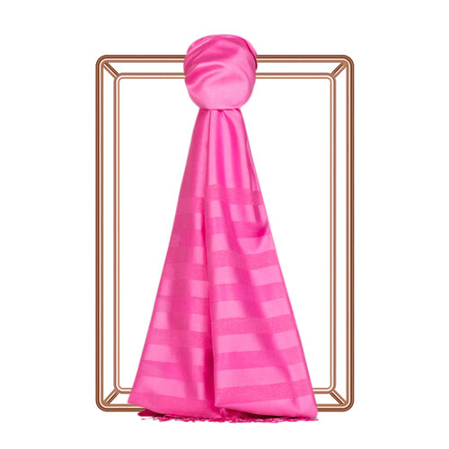 Fuchsia Mono Striped Silk Scarf