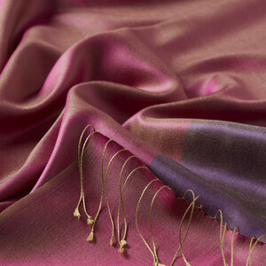 Fuchsia Reversible Silk Scarf - Thumbnail