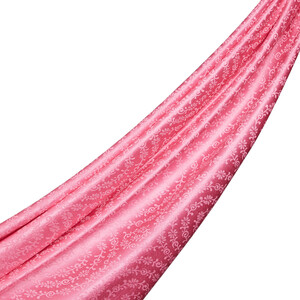 Fuschia Golden Horn Pattern Silk Scarf Shawl - Thumbnail