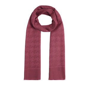 ipekevi - Fuschia Houndstooth Cotton Silk Scarf (1)