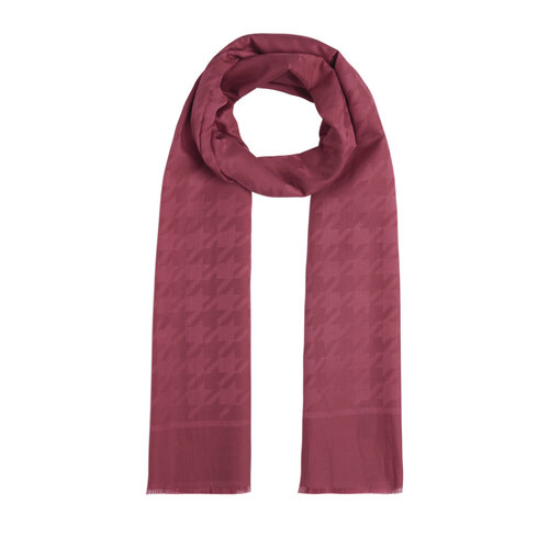 Fuschia Houndstooth Cotton Silk Scarf