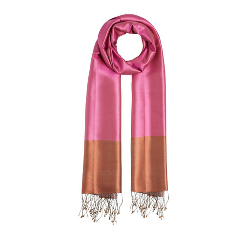 Fuschsia Red Reversible Silk Scarf