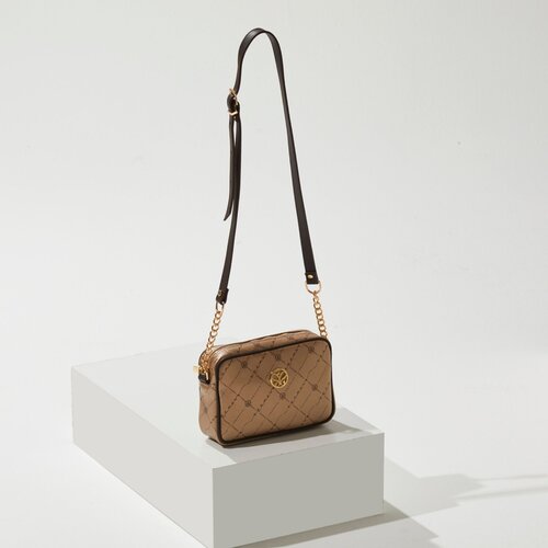 Gold Monogram Pocket Detailed Crossbody Bag