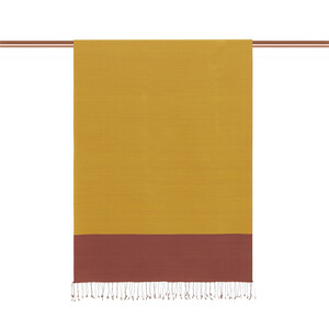 Gold Brick Red Reversible Silk Scarf - Thumbnail