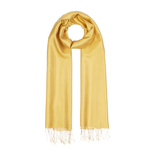 Gold Twill Silk Scarf Shawl