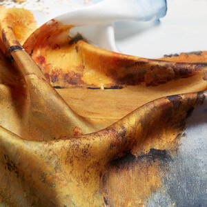 Golden Autumn Satin Silk Pocket Square - Thumbnail