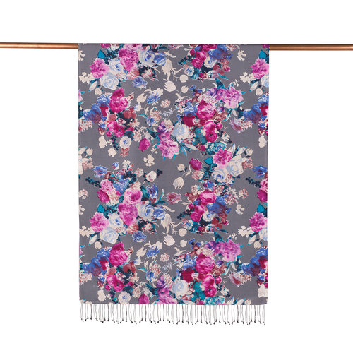 Gray Garden Spirit Print Silk Scarf