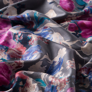 Gray Garden Spirit Print Silk Scarf - Thumbnail