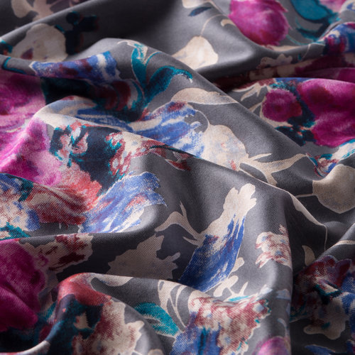 Gray Garden Spirit Print Silk Scarf