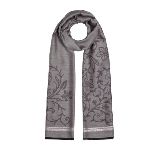 Gray Vine Garden Print Scarf