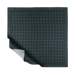 Green Houndstooth Silk Twill Scarf - Thumbnail