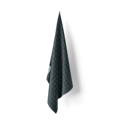 Green Houndstooth Silk Twill Scarf