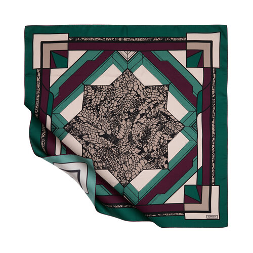 Green Light Beam Twill Silk Scarf