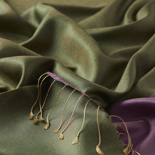 Green Lilac Reversible Silk Scarf