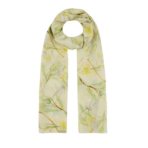 Green Magnolia Cotton Scarf - Thumbnail