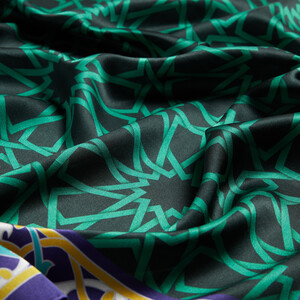 Green Tomb Twill Silk Scarf Model 05 - Thumbnail