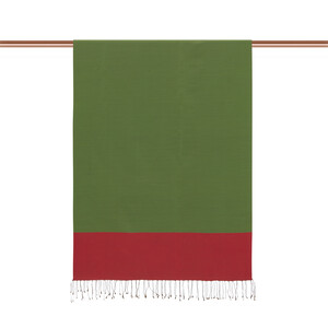 Green Wild Strawberry Reversible Silk Scarf - Thumbnail