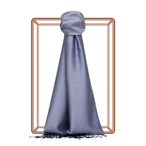 Grey Sax Reversible Silk Scarf - Thumbnail