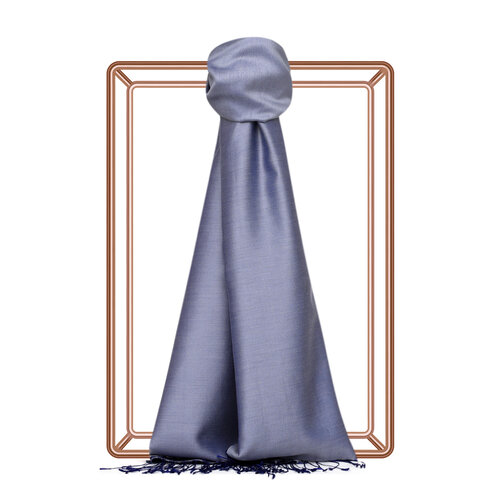 Grey Sax Reversible Silk Scarf