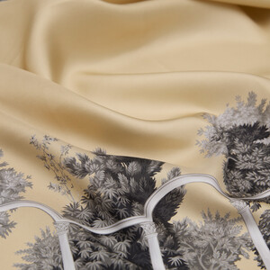 Harvest Yellow Tuscan Garden Twill Silk Scarf - Thumbnail