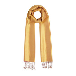 Honey Foam Gold Reversible Silk Scarf - Thumbnail