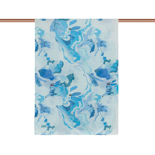 Ice Blue Flower Marble Cotton Scarf