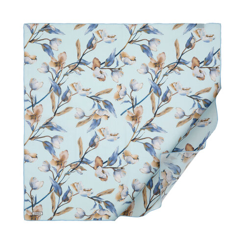 Ice Blue Magnolia Cotton Scarf