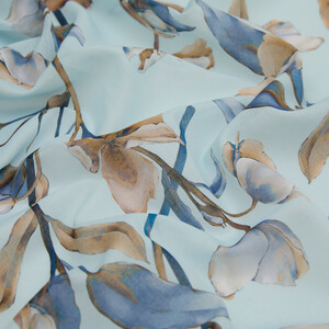 ipekevi - Ice Blue Magnolia Cotton Scarf (1)