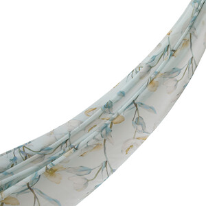 Ice Blue Magnolia Cotton Scarf - Thumbnail