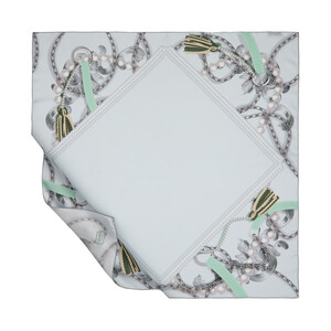 Ice White Jevelry Box Twill Silk Scarf - Thumbnail