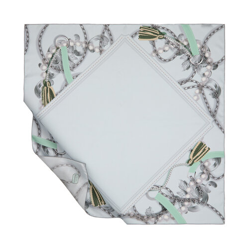 Ice White Jevelry Box Twill Silk Scarf