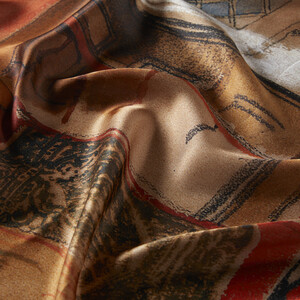 Interior of an Eastern House Satin Silk Scarf - Thumbnail