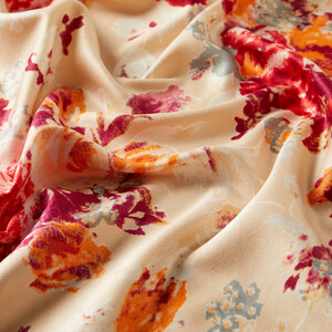 Ivory Garden Spirit Print Silk Scarf - Thumbnail