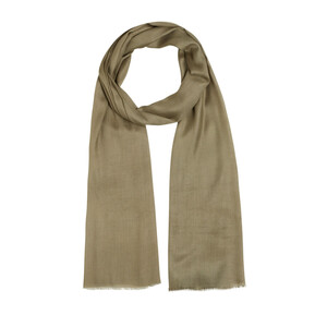 Khaki Green Plain Modal Scarf - Thumbnail